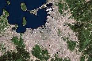 福冈市卫星地图-日本福冈市中文版地图浏览-福冈旅游地图