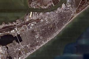 加尔维斯顿市卫星地图-美国德克萨斯州加尔维斯顿市中文版地图浏览-加尔维斯顿旅游地图